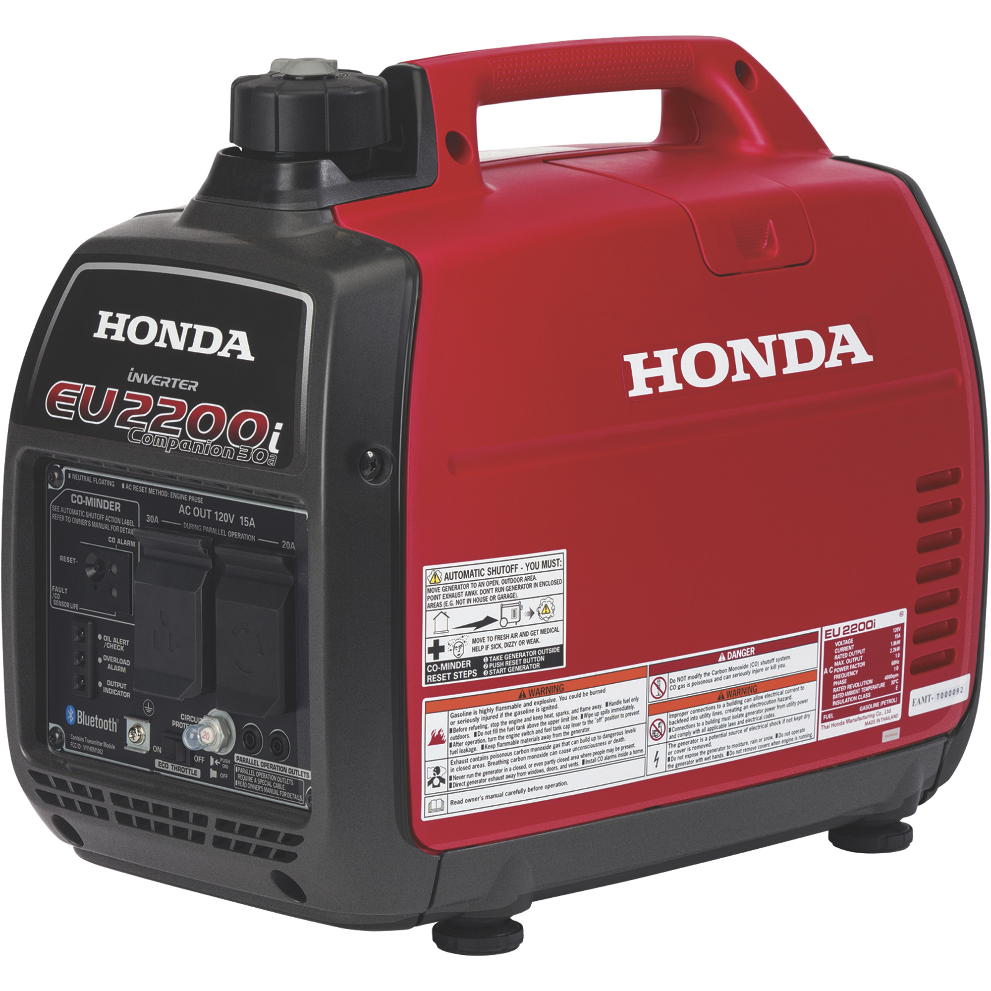 Honda EU2200iTAN1 Companion Inverter Generator — 2200 Surge Watts, 1800 Rated Watts, Parallel Capable, Model# EU2200iTAN1 Companion 2