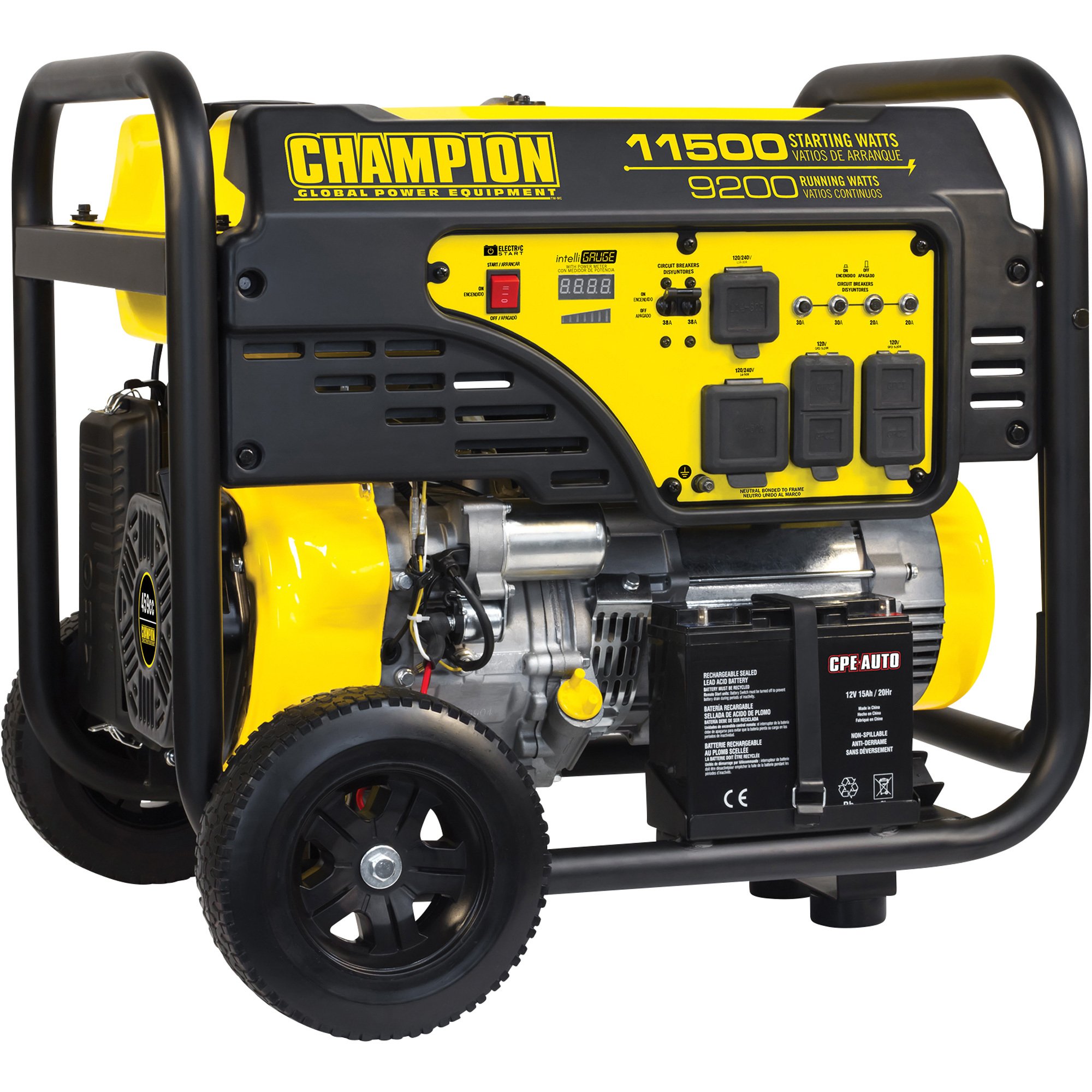 Champion Power Equipment Portable Gas Generator — 11,500 Surge Watts, 9200 Rated Watts, Electric Start, Model# 100110 1 Champion Power Equipment Portable Gas Generator — 11,500 Surge Watts, 9200 Rated Watts, Electric Start, Model# 100110