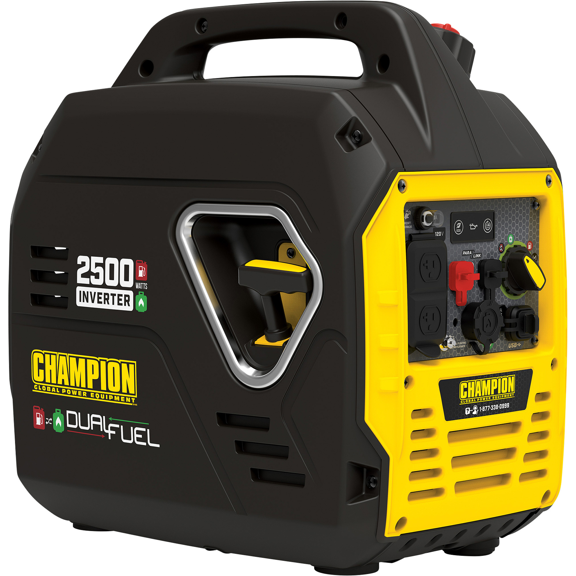 Champion Power Equipment Dual Fuel Inverter Generator — 2500 Surge Watts, 1850 Rated Watts, CARB Compliant, Model# 200962 1 Champion Power Equipment Dual Fuel Inverter Generator — 2500 Surge Watts, 1850 Rated Watts, CARB Compliant, Model# 200962
