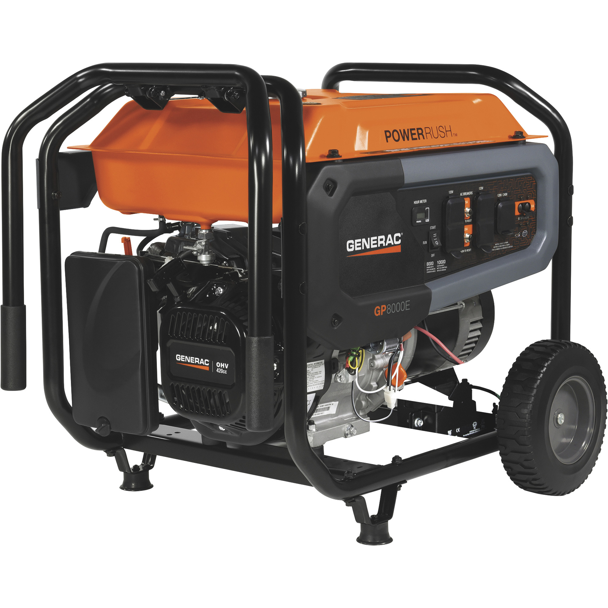 Generac Portable Generator — 10,000 Surge Watts, 8000 Rated Watts, Electric Start, CARB Compliant, Model# 7676 2