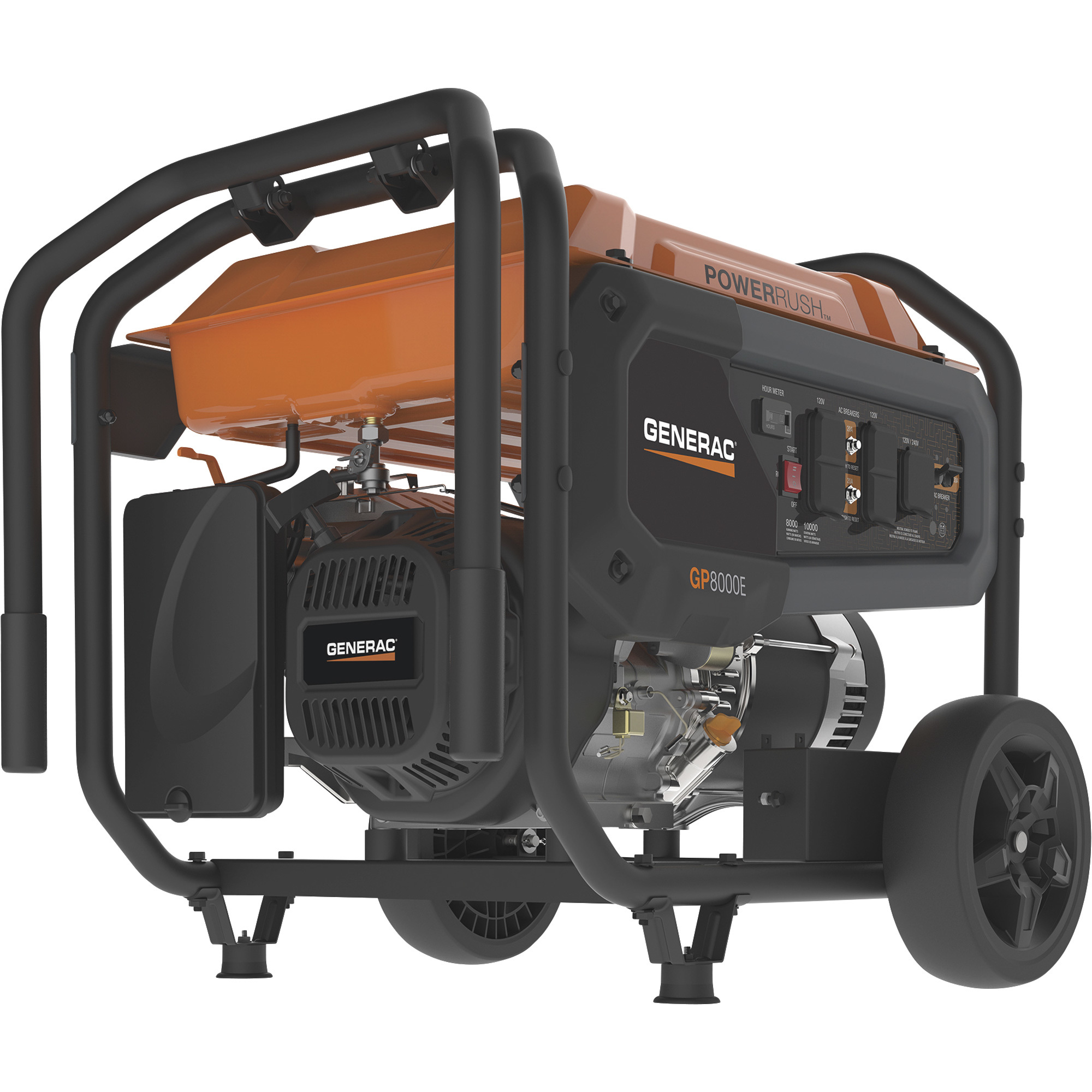 Generac Portable Generator — 10,000 Surge Watts, 8000 Rated Watts, Electric Start, CARB Compliant, Model# 7676 1 Generac Portable Generator — 10,000 Surge Watts, 8000 Rated Watts, Electric Start, CARB Compliant, Model# 7676