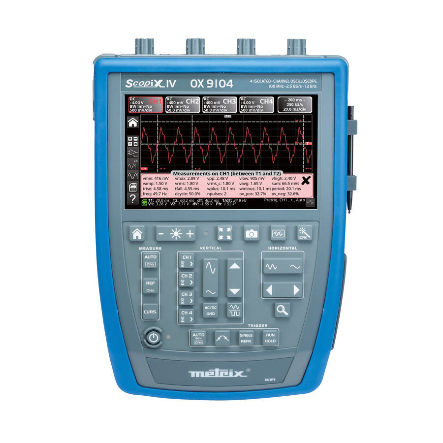 AEMC Instruments OX 9104 IV: 100MHz Handheld Oscilloscope with 4 Channels 1 AEMC Instruments OX 9104 IV: 100MHz Handheld Oscilloscope with 4 Channels