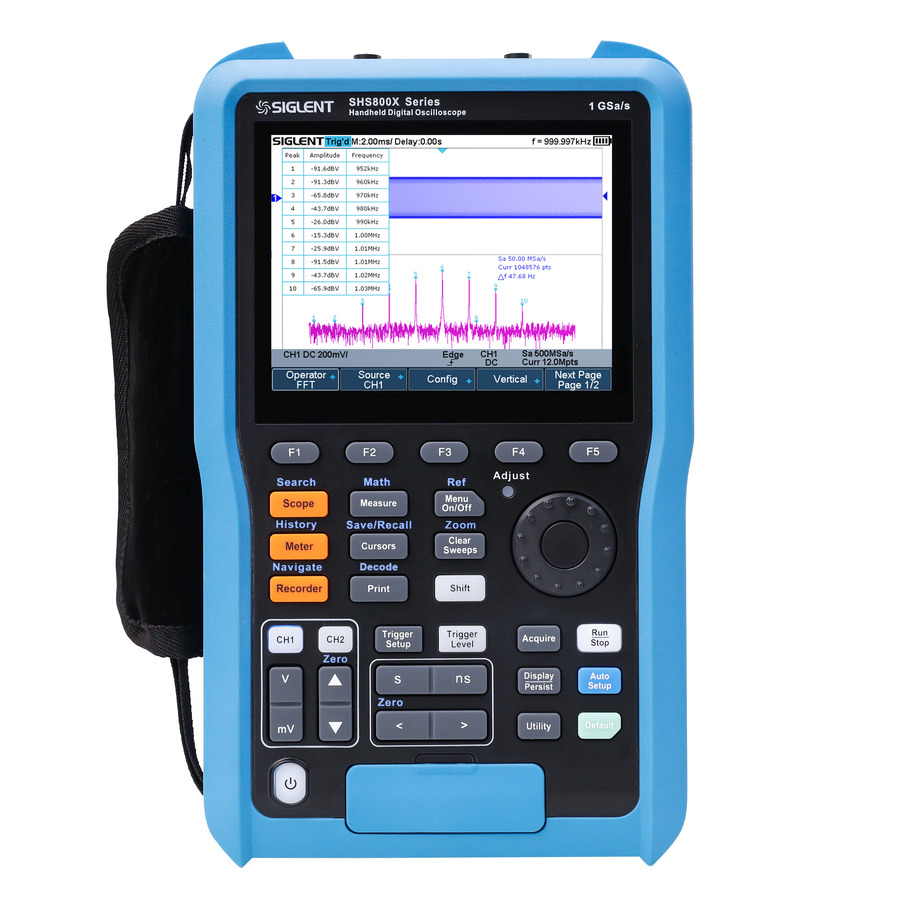 Siglent SHS810X: 2-Channel, 100 MHz Handheld Oscilloscope with 500 MS Memory Depth 1 Siglent SHS810X: 2-Channel, 100 MHz Handheld Oscilloscope with 500 MS Memory Depth
