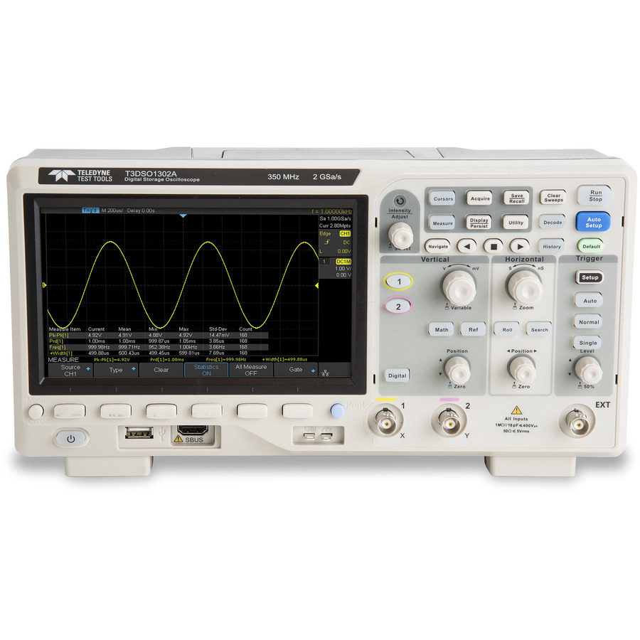 Teledyne LeCroy T3DSO1202A: 2-Channel Digital Oscilloscope with 200 MHz Bandwidth, 2 GS/s Sample Rate, and 14 Mpts Memory 1 Teledyne LeCroy T3DSO1202A: 2-Channel Digital Oscilloscope with 200 MHz Bandwidth, 2 GS/s Sample Rate, and 14 Mpts Memory