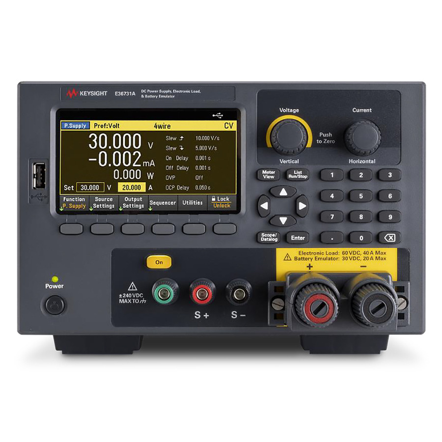Keysight E36731A Battery Emulator, 2 Quadrant, 200W, 30V, 20A, 14 Bit, LAN, USB, E367xxA Series 1 Keysight E36731A Battery Emulator, 2 Quadrant, 200W, 30V, 20A, 14 Bit, LAN, USB, E367xxA Series
