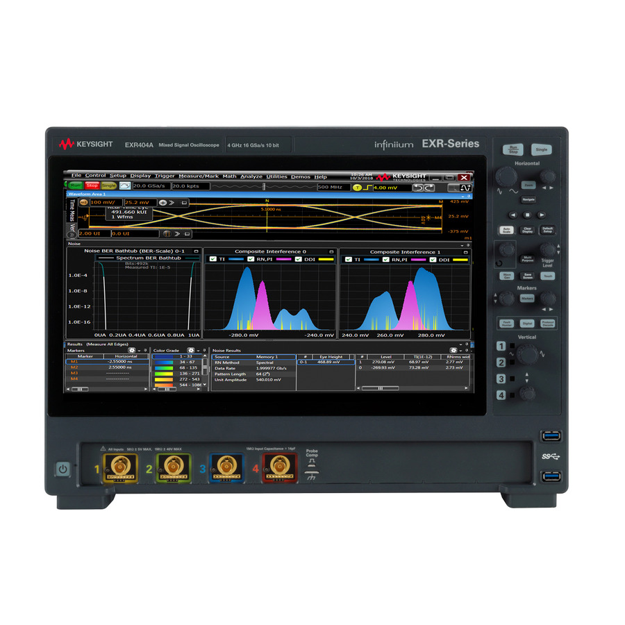 Keysight EXR404A Infiniium: 4-Channel, 4 GHz, 100 Mpts, 16 GS/s Real-Time Oscilloscope 1 Keysight EXR404A Infiniium: 4-Channel, 4 GHz, 100 Mpts, 16 GS/s Real-Time Oscilloscope