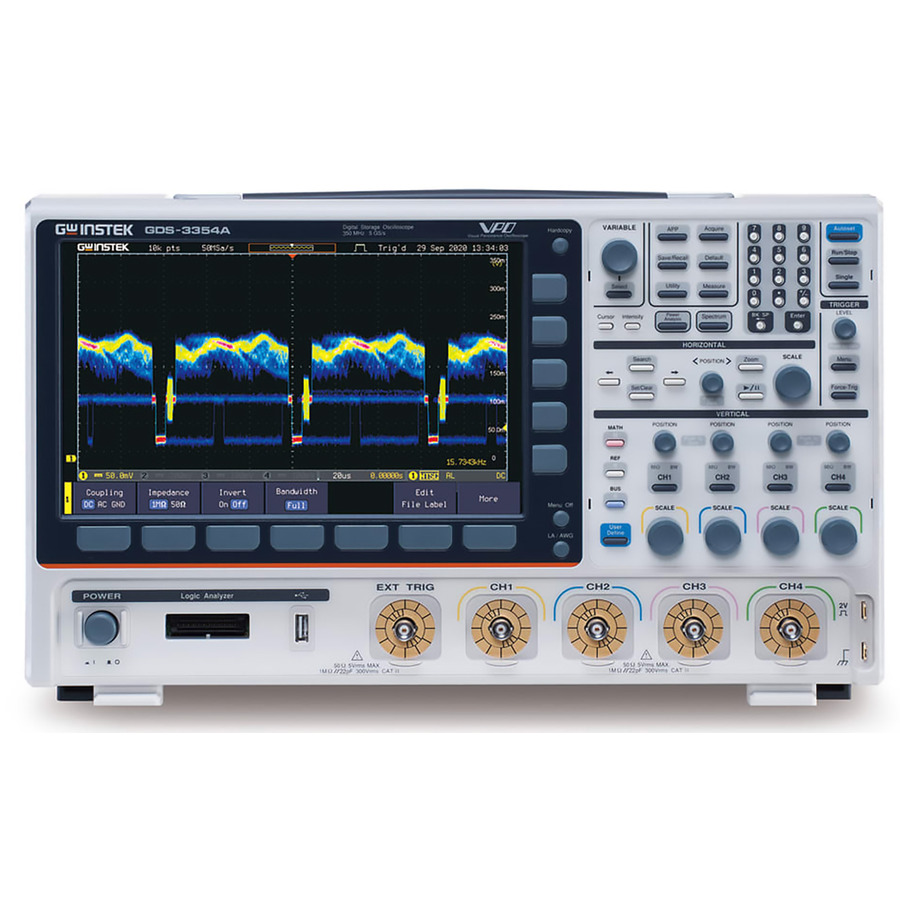 Instek GDS-3354A: 4-Channel Mixed Signal Oscilloscope with 350 MHz Bandwidth, 5 GS/s Sample Rate, and 200 Mpts Memory 1 Instek GDS-3354A: 4-Channel Mixed Signal Oscilloscope with 350 MHz Bandwidth, 5 GS/s Sample Rate, and 200 Mpts Memory