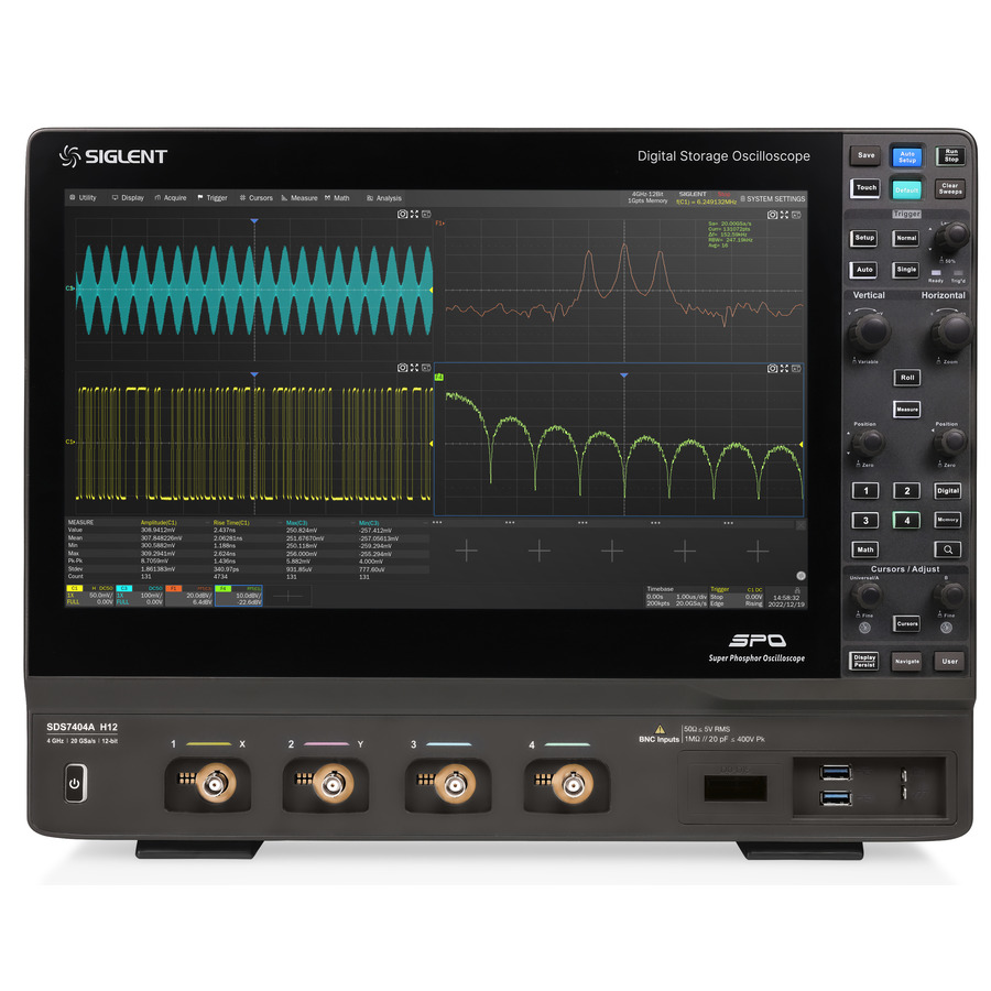 Siglent SDS7304A H12: 4-Channel, 3 GHz, 500 Mpts, 20 GS/s, 12-bit Digital Oscilloscope 1 Siglent SDS7304A H12: 4-Channel, 3 GHz, 500 Mpts, 20 GS/s, 12-bit Digital Oscilloscope