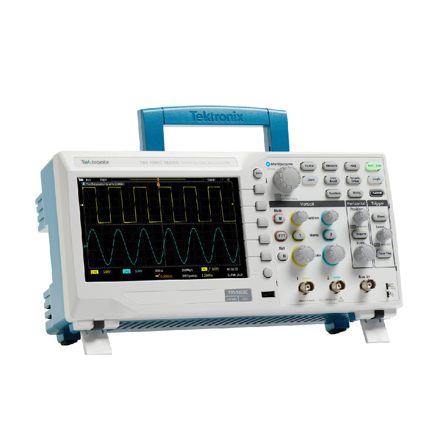 Tektronix TBS1102C: 2-Channel, 100 MHz Digital Oscilloscope with 1 GS/s and 20 kpts 1 Tektronix TBS1102C: 2-Channel, 100 MHz Digital Oscilloscope with 1 GS/s and 20 kpts